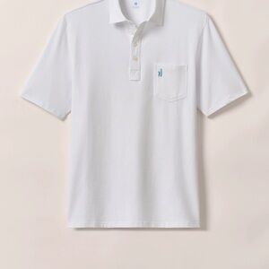 johnnie-O White Polo Shirt with Blue Logo